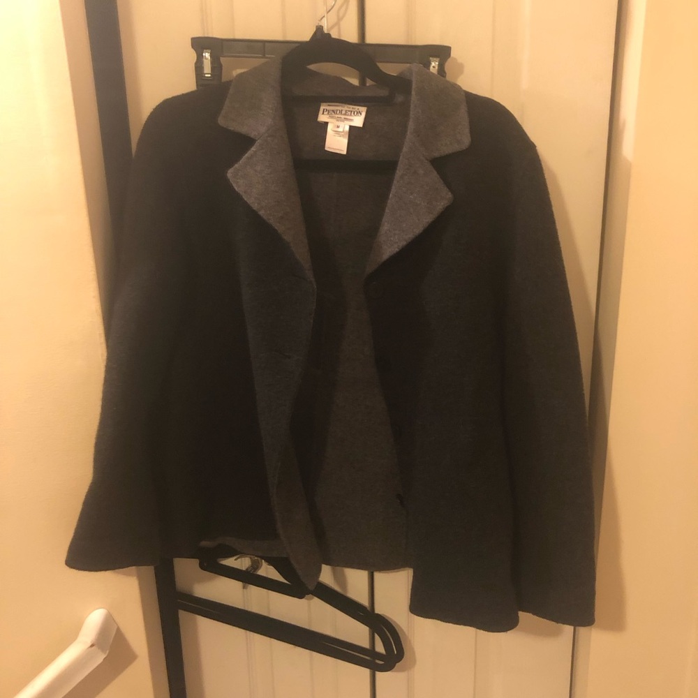 Pendleton Medium Reversible Black Wool Jacket - image 2